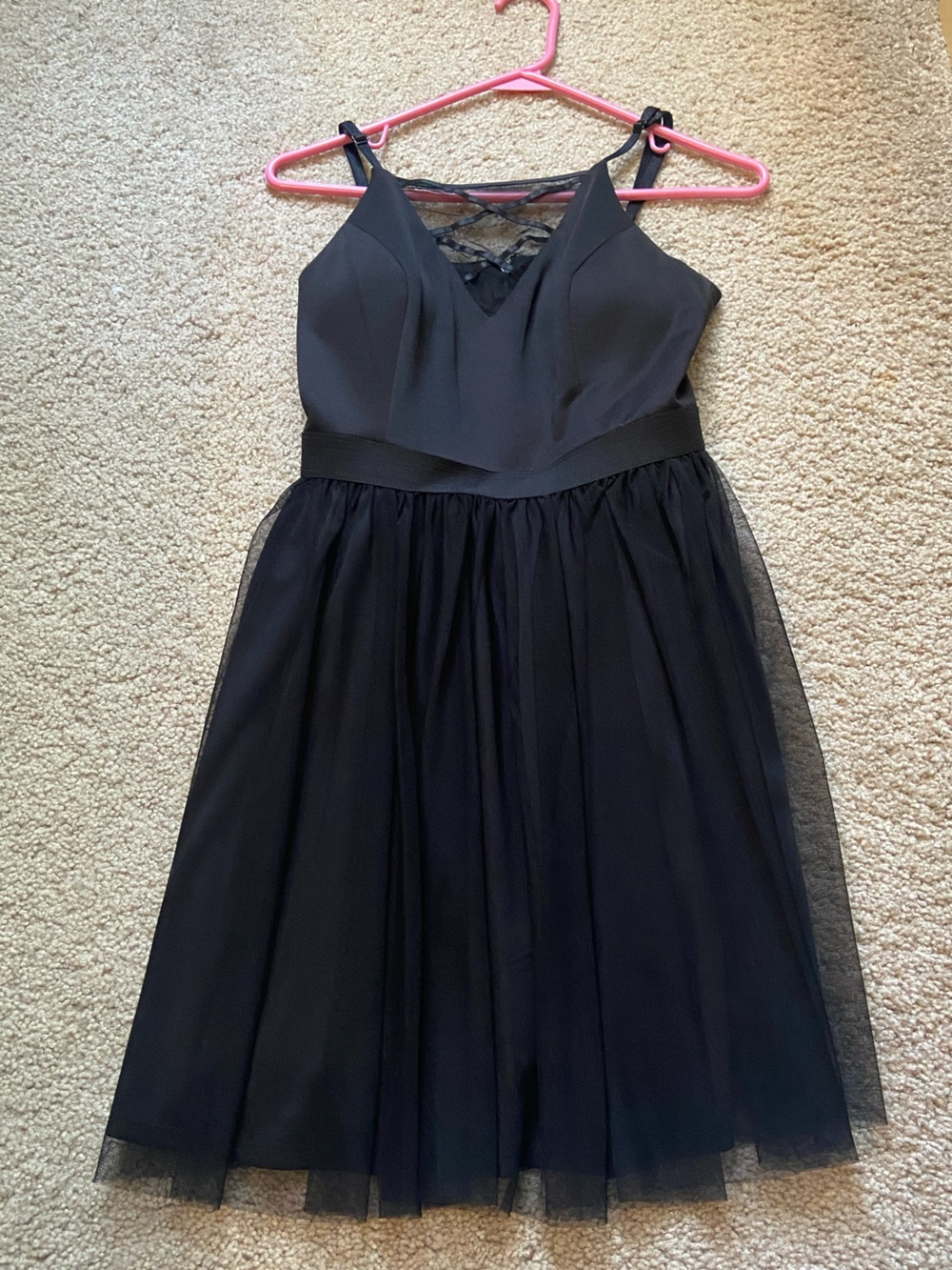 Lily Rose Black Lace-Back Tulle Dress for Girls